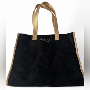 Jimmy Choo‎ Parfums Black Tote Bag with Gold Handles